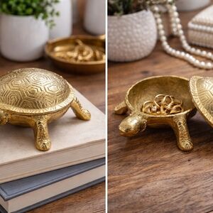 Gold Turtle Trinket Box